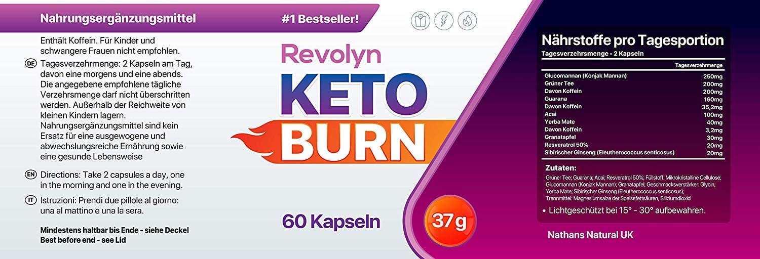 Revolyn Keto Burn Abnehmmittel (1) : Amazon.de: Drogerie & Körperpflege